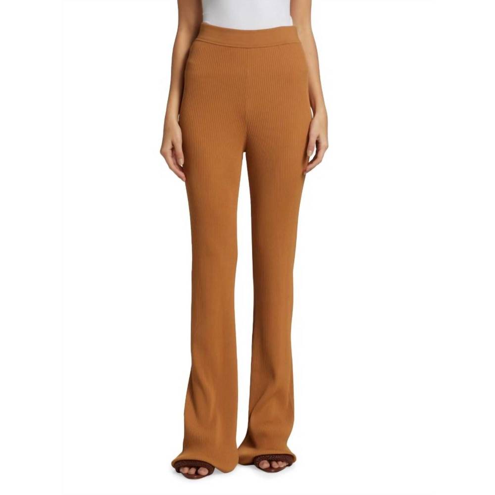NEW A.L.C. logan rib-knit flared pants in brown